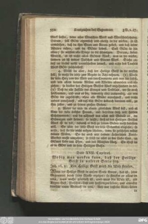 Das XVII. Capitel. Wobey man merken kann, daß der Heilige Geist in unserer Seele sey.