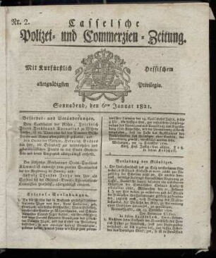 Nr. 2, Sonnabend den 6ten Januar. 1821
