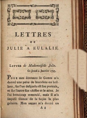 Correspondance d'Eulalie ou tableau du libertinage de Paris. T. 2