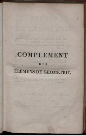 Essais de géométrie sur les plans et les surfaces courbes : Élémens de géométrie déscriptive