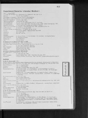 Department Sprache, Literatur, Medien I.