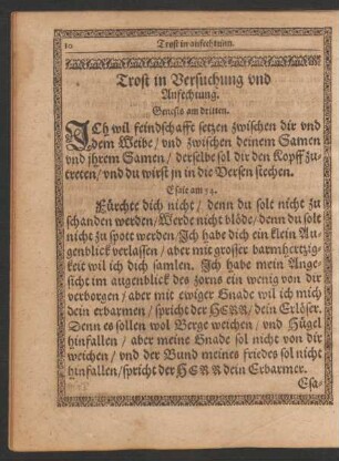 Trost in Versuchung und Anfechtung.