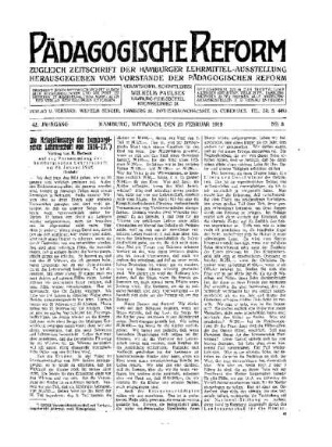 Die Kriegsfürsorge der hamburgischen Lehrerschaft von 1914-17