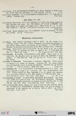 Médaillons contorniates (Nr. 1117-1123)