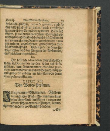 Caput XIII. Von Weibes-Personen.