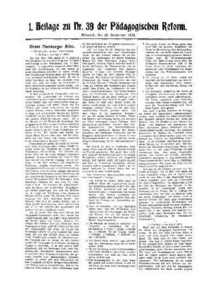 Unser Hamburger Atlas : 1. Beilage zu Nr. 38 der Pädagogischen Reform