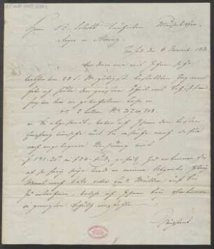 Brief an B. Schott's Söhne : 06.11.1821