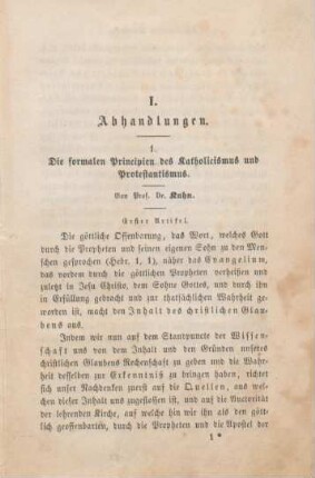 3-62 Die formalen Principien des Katholicismus und Protestantismus : erster Artikel