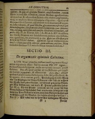 Sectio III. De argumentis opinionis Calixtinæ.