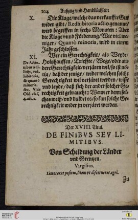 Der XVIII. Titul