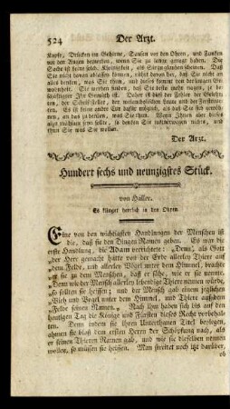 Hundert sechs und neunzigstes Stück