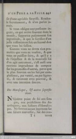 Des Horoscopes, & autres superstitions