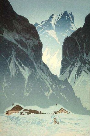 Häusergruppe vor Bergmassiv II