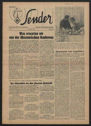 Betriebszeitung 'WF-Sender', Nr.40/1957 (18. Oktober 1957)
