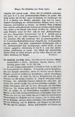 493-494 [Rezension] Mager, Hermann, Die Peschiṭtho zum Buche Josua