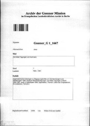 Ost-West-Tagungen und Seminare
