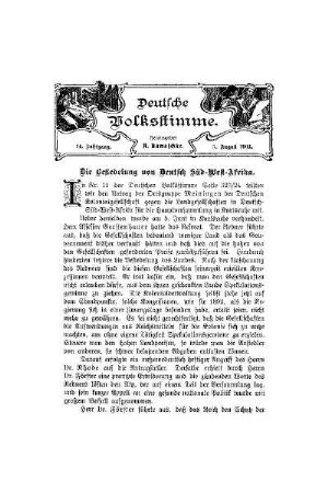 Die Besiedelung von Deutsch Süd-West Afrika