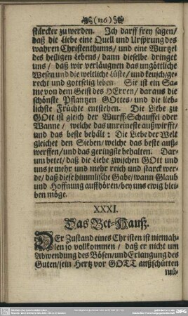 XXXI. Das Bet-Hauß