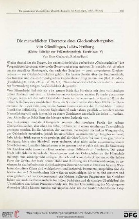 Die menschlichen Überreste eines Glockenbechergrabes von Gündlingen, Ldkrs. Freiburg