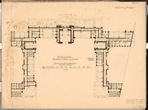 Prinzliches Palais, Berlin Schinkelwettbewerb 1901: Grundriss Zwischengeschoss 1:200