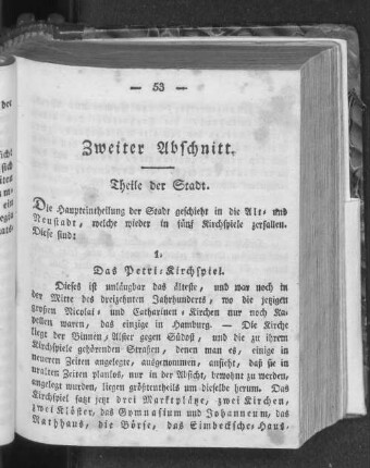 Zweiter Abschnitt. Theile der Stadt.