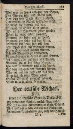 Der teutsche Michael. Klag Ueber die teutsche Sprach-Verderber