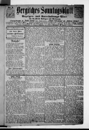 Bergisches Sonntagsblatt. 1888-1888