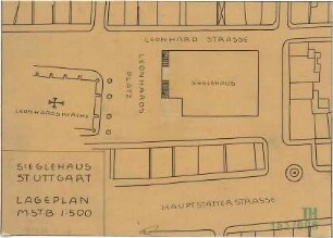 Fischer, Theodor; Stuttgart; Gustav-Siegle-Haus - Lageplan