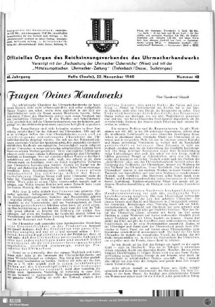 Fragen Deines Handwerks