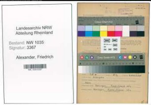 Entnazifizierung Friedrich Alexander , geb. 18.07.1893 ()