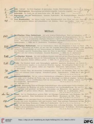 Möbel (Nr. 374-493)