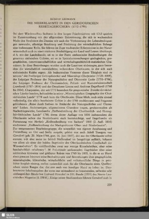Die Niederlausitz in den Gersdorfschen Reisetagebüchern (1722-1793)