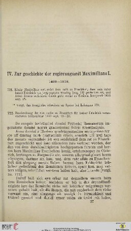 Zur Geschichte der Regierungszeit Maximilians I. 1493 bis 1519