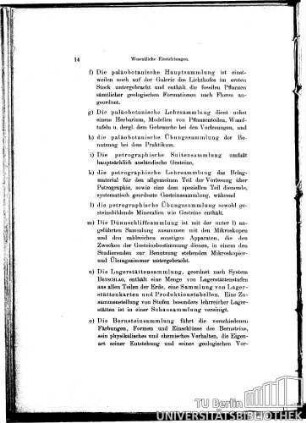 Das Geologische Landesmuseum und die sonstigen geologischen Sammlungen