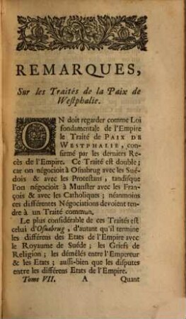 Histoire De L'Empire : Contenant son Origine, ses Progrès, ses Révolutions, la forme de son Gouvernement, sa Politique, ses Négociations, & les nouveaux Réglemens, faits dans les Traiteés de Westphalie, &c., 7. Qui Contient Les Traités de Westphalie, & tous les autres Traités, faits jusqu'à présent