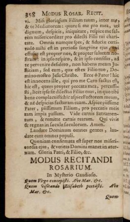 398-400, Modus Recitandi Rosarium