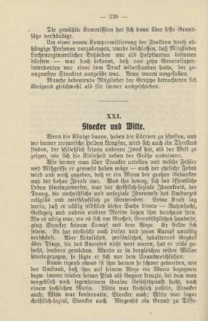 XXI. Stoecker und Witte