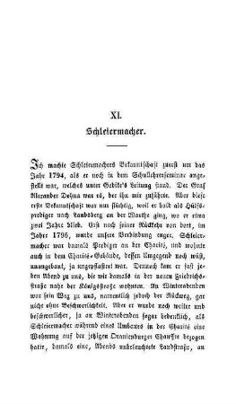 XI. Schleiermacher