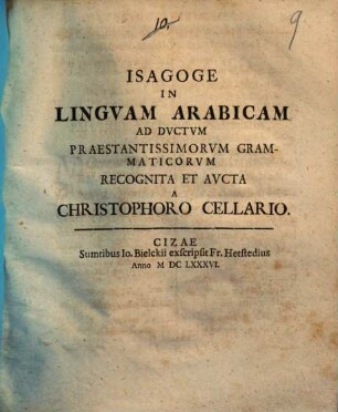 Isagoge in Linguam Arabicam