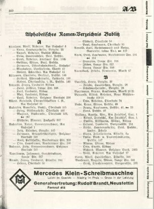 Alphabetisches Namen-Verzeichnis Bublitz