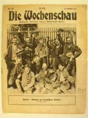 Illustrierte "Die Wochenschau" u.a. mit einem Porträt von Ernst Haeckel und über die Deutschen in der Tschechoslowakei