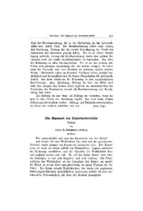 Die Eigenart des Kunstunterrichts : Vortrag ; (Schluß)