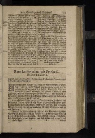 Am ersten Sonntage nach Epiphaniä/ Evangelium Luc. 2.