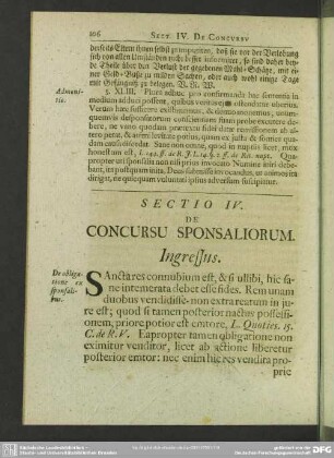 Sectio IV. De Concursu Sponsaliorum