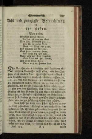 Acht und zwanzigste Betrachtung in den Fasten.