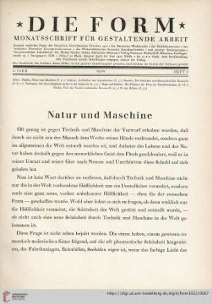 1: Natur und Maschine