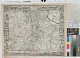 Geldern (Herzogtum) Zutphen (Grafschaft) Territorialkarte Ducatus Geldriae nec non comitatus Zutphaniae 17.Jh. 3 dt. Meilen = 6,25 cm 37 x 46,5 Stich: Nicolaus I. Visscher Bem.: Ortsansichten