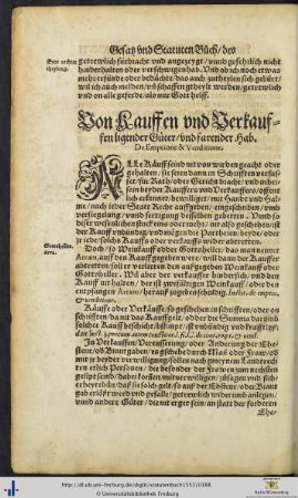 Von Kauffen und Verkauffen