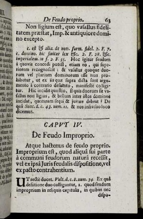 Caput IV. De Feudo Improprio.