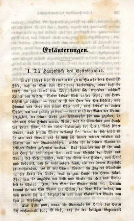 I. Die Hauptstücke des Gottesdienstes.